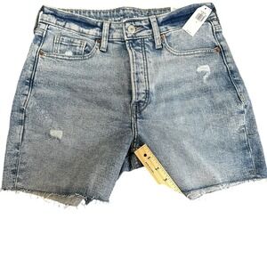 Old Navy Denim Shorts High Waisted Distressed Raw Hem Casual Blue Size 4‎